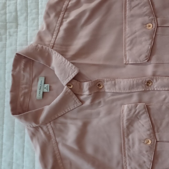 Calvin Klein Jean's Woman button down.  Blush mauve color Size M - Picture 3 of 15